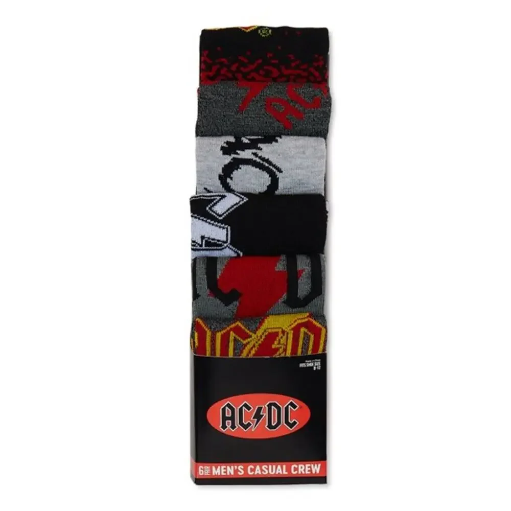 ACDC Casual Crew Socks-6 Pairs